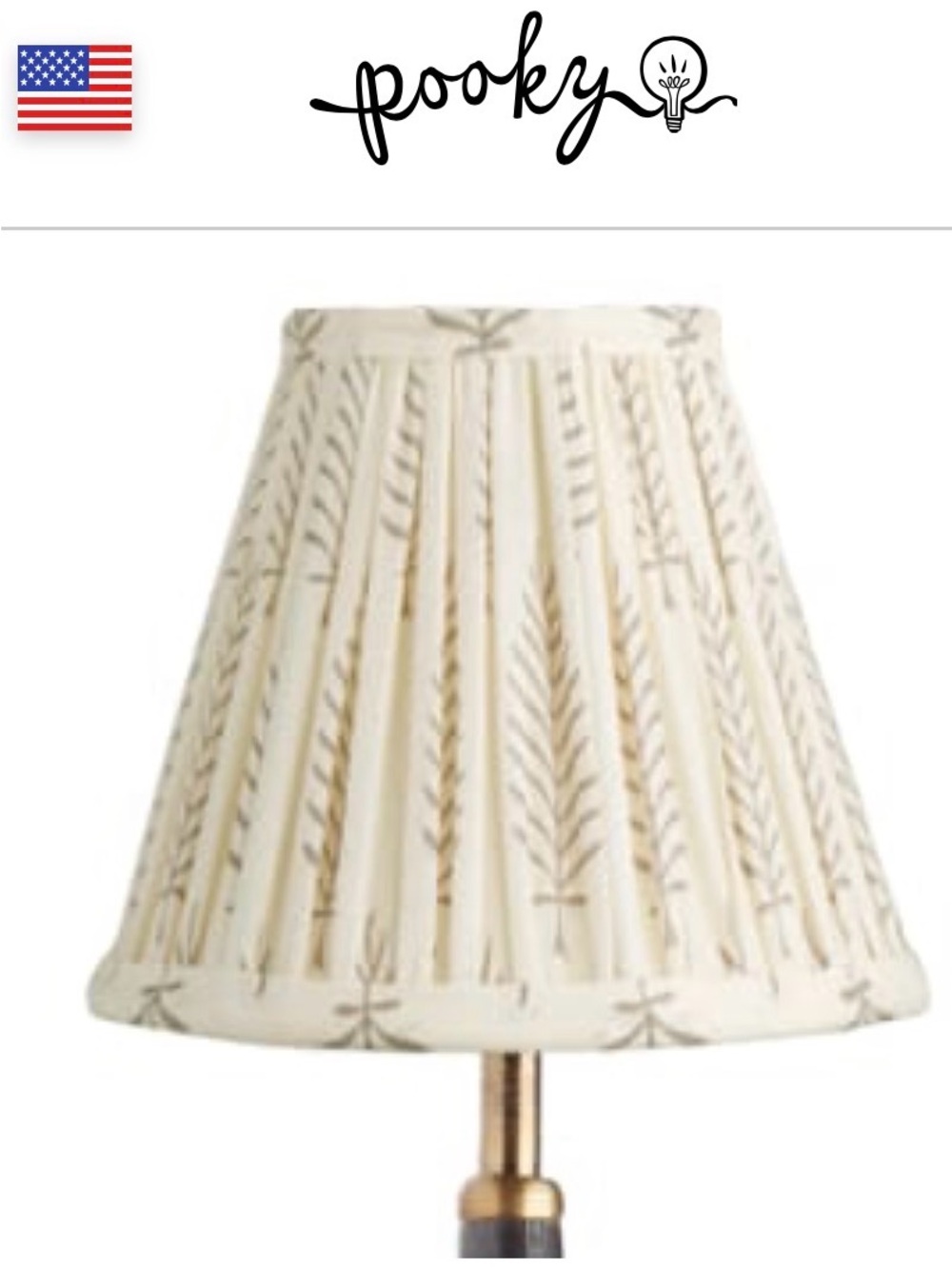 Pooky Cream Patterned Table Lamp Shade -